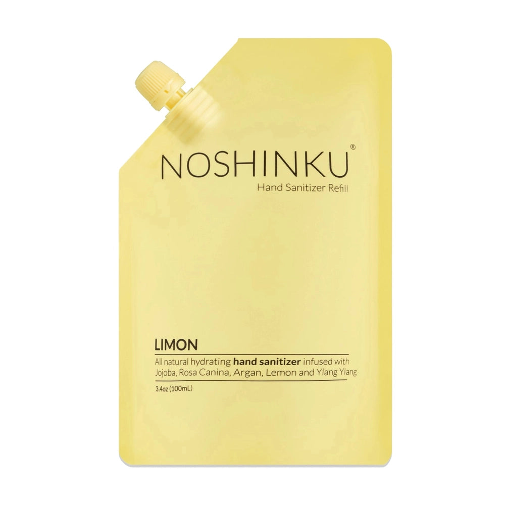 Noshinku hand sanitizer refill pouch, yellow lemon scent, 3.4 oz