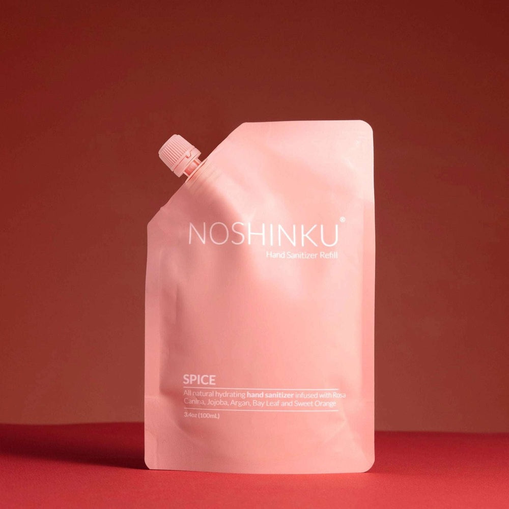 Noshinku Hand Moisturizing Refill pouch, 3.4 oz, pink with screw cap