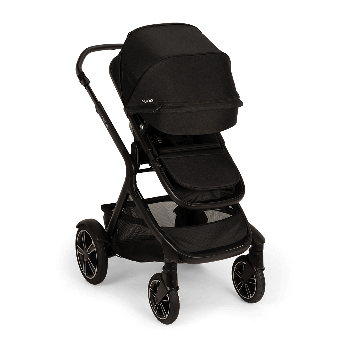 Nuna DEMI Next — Caviar — extended canopy angle