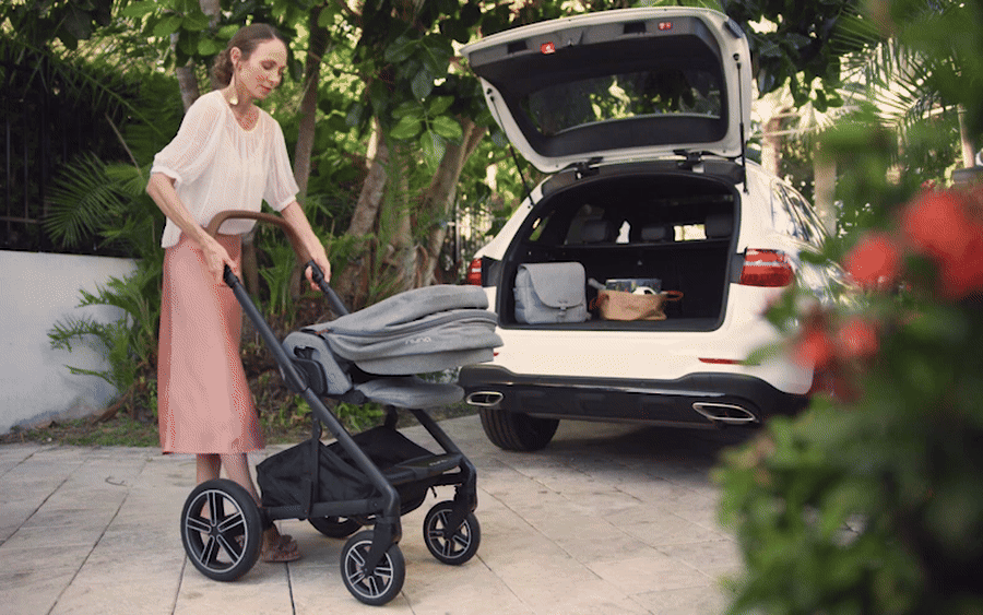 Nuna MIXX Next Stroller - Fold-away axle compact folding demonstration