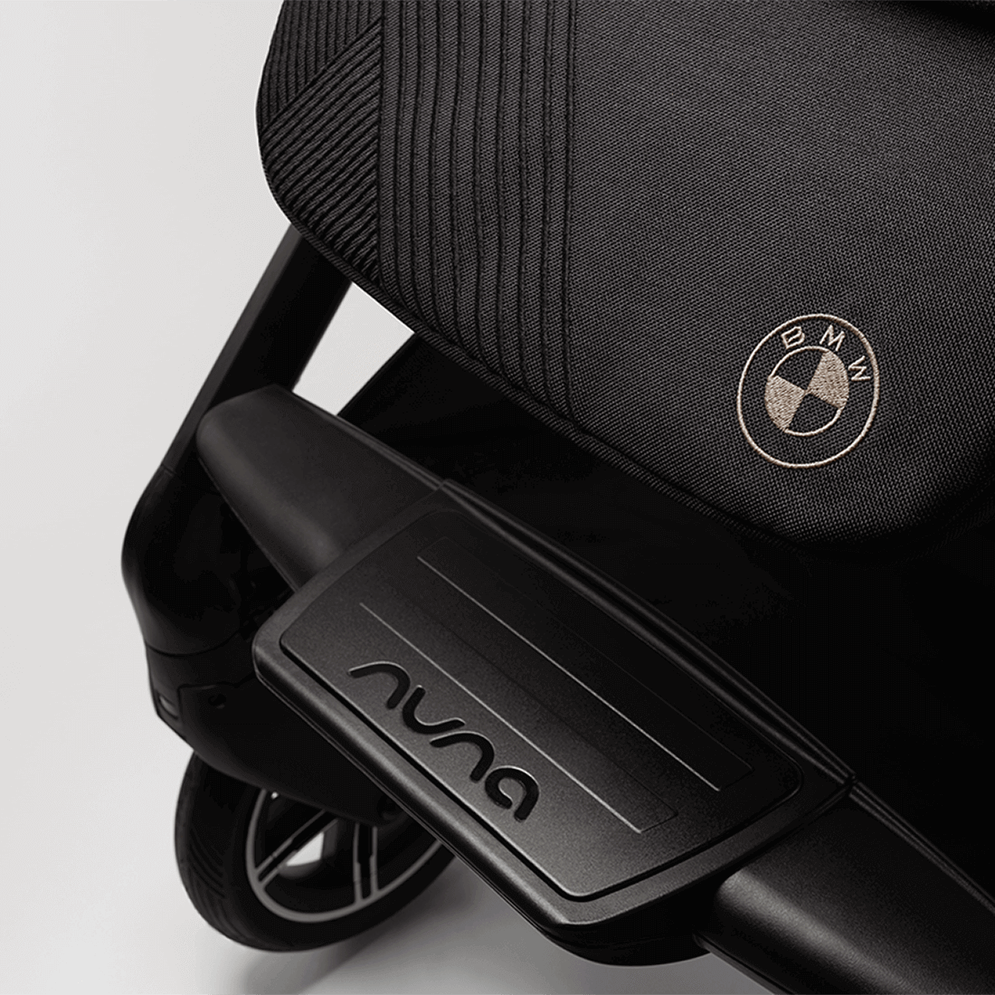 Nuna MIXX next Stroller — stroller footrest and seat fabric close-up