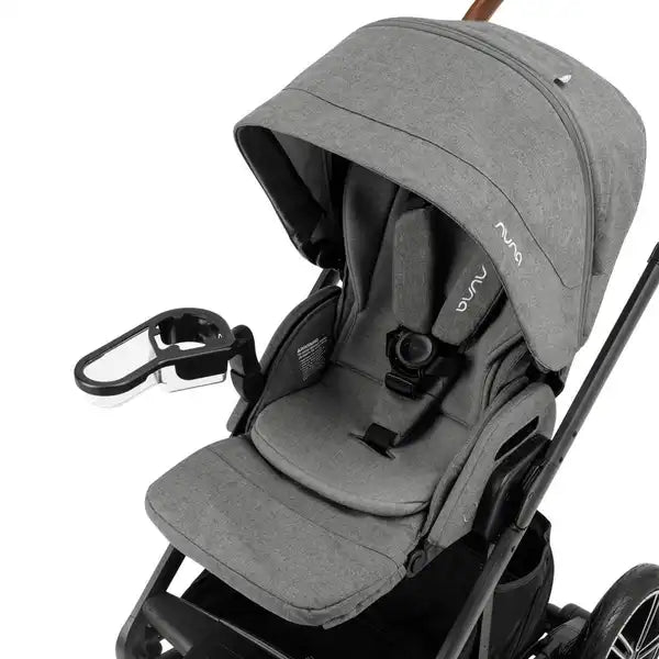Nuna MIXX Series Child Tray attached to a stroller, outside view