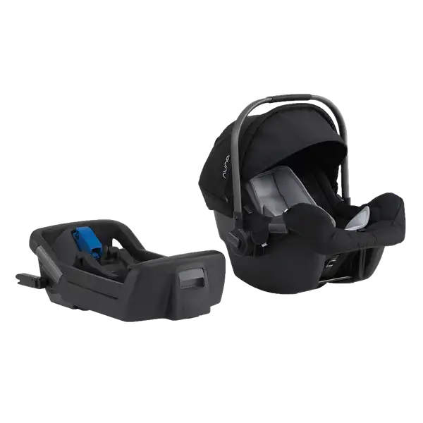 Nuna PIPA infant car seat and separate base shown apart
