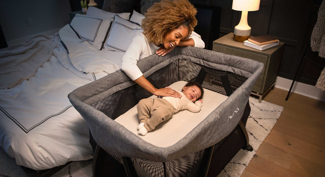 Nuna SENA aire Playard — SENA aire in a nursery