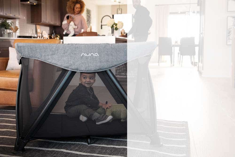 Nuna SENA aire Playard — Zip-off bassinet conversion