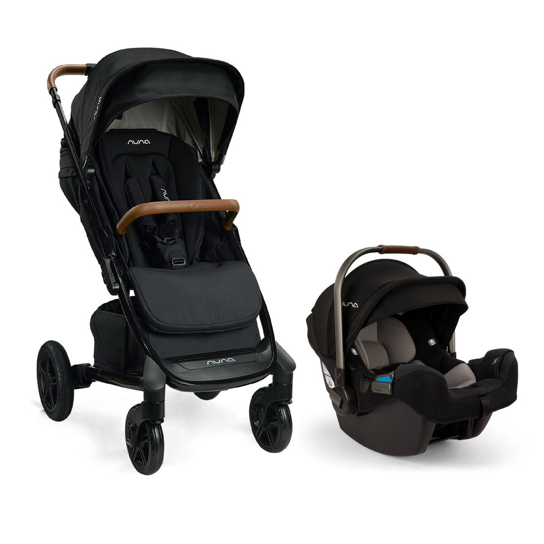 Nuna TAVO next PIPA Travel System — black stroller and infant car seat travel system set