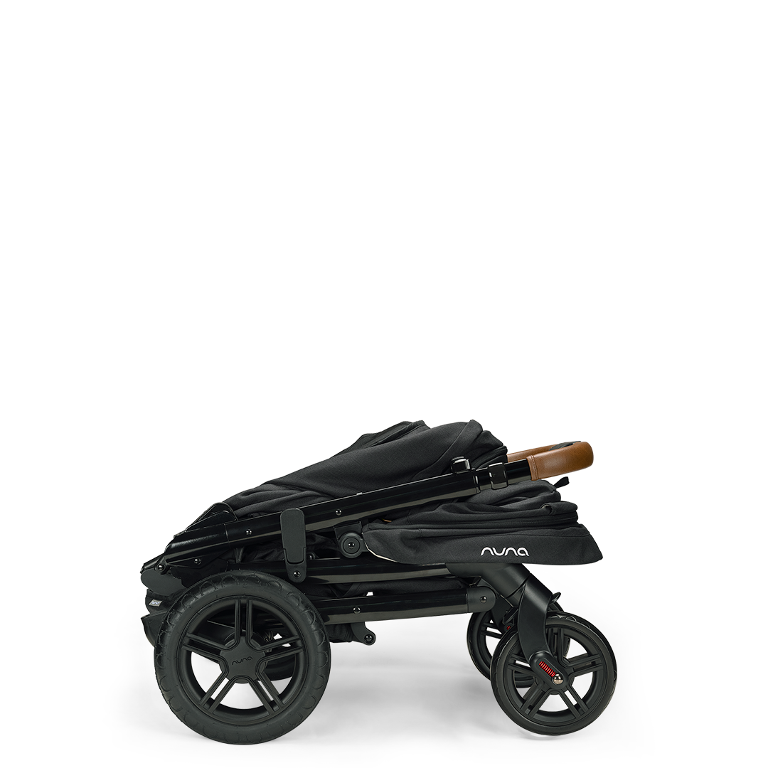 Nuna TAVO next PIPA Travel System — black stroller folded in side profile