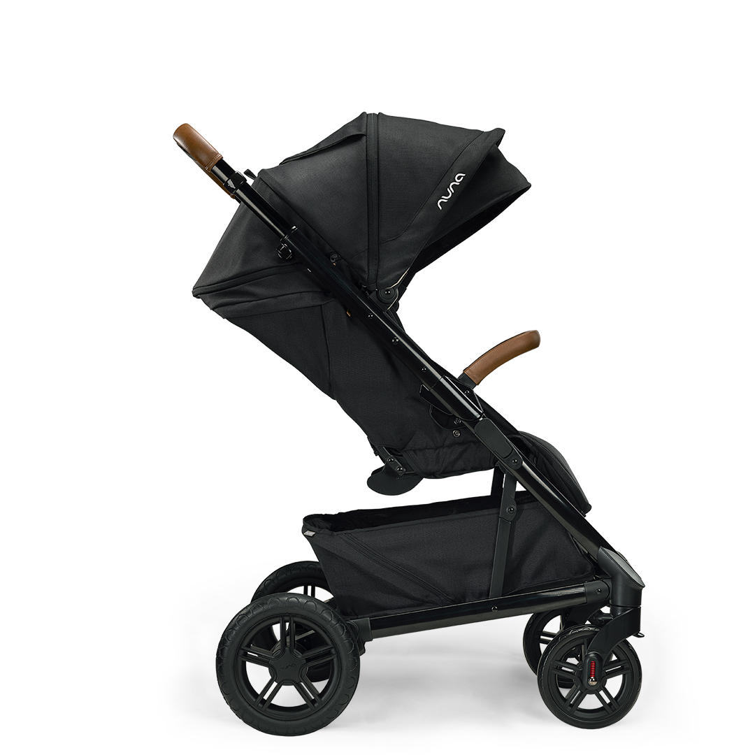 Nuna TAVO next PIPA Travel System — black stroller side profile with canopy extended