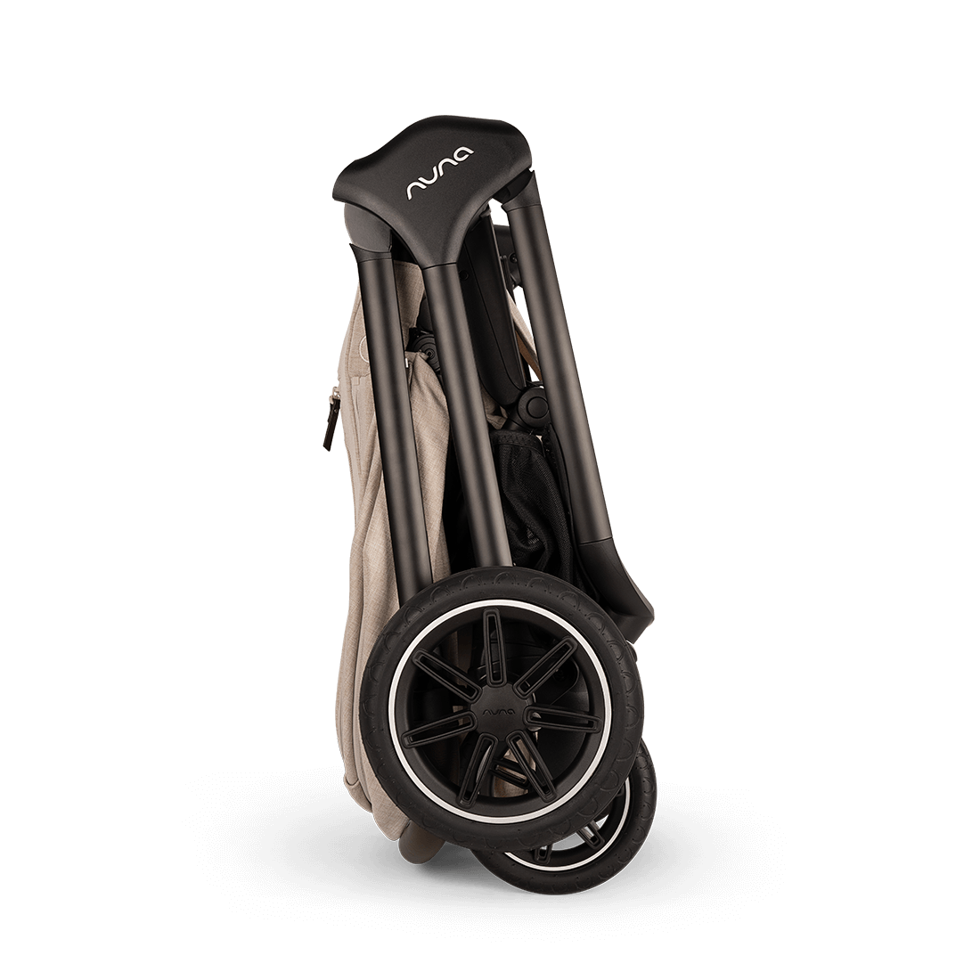 Nuna TRIV next Stroller — Biscotti compact folded profile