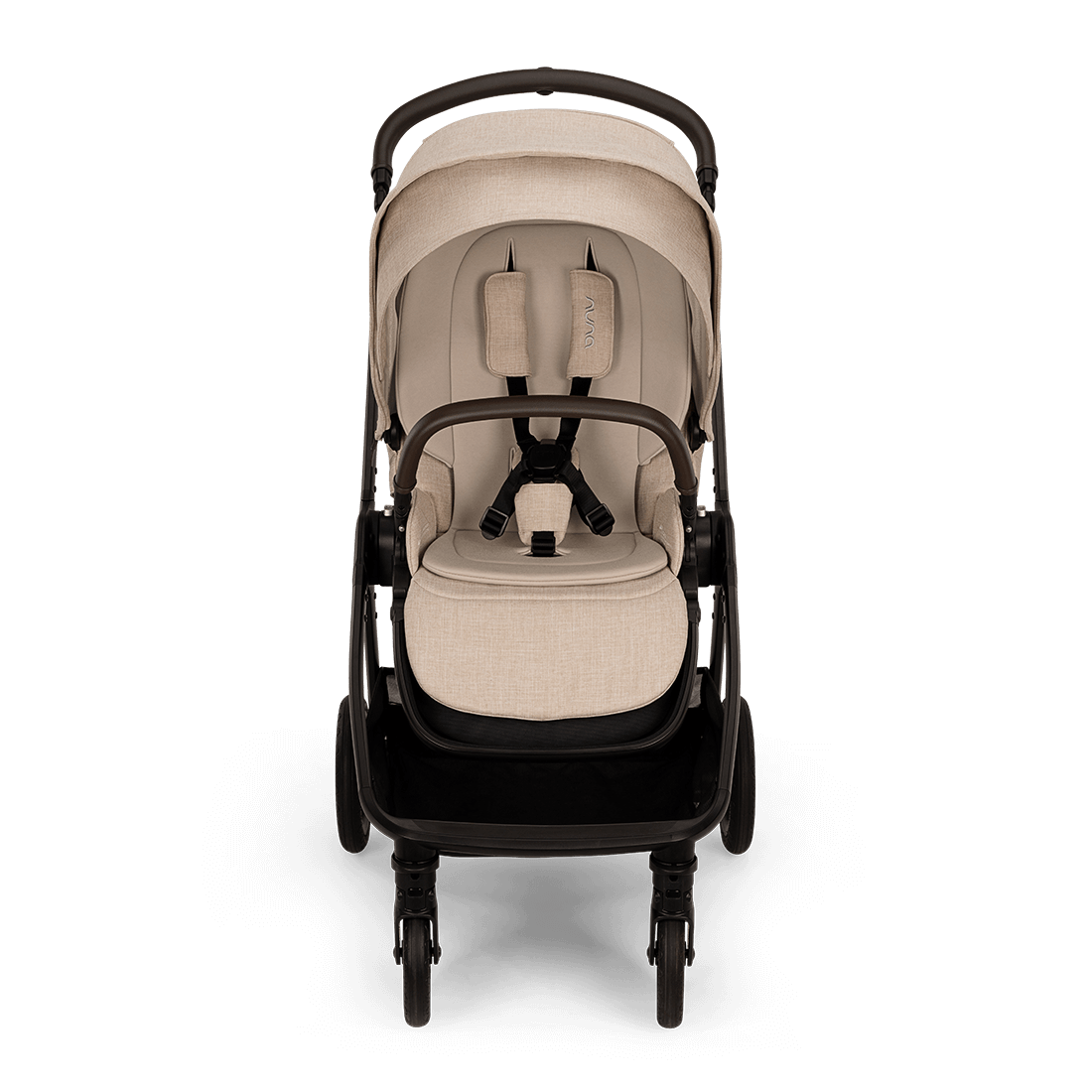 Nuna TRIV next Stroller — Biscotti straight-on front view