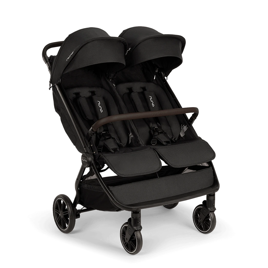 Nuna TRVL Dubl Double Stroller — Caviar — product view