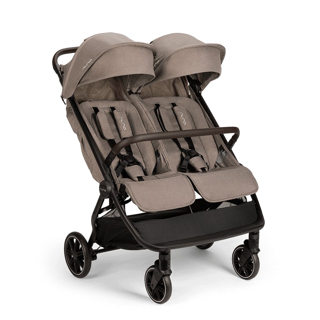 Nuna TRVL dubl Stroller — Cedar angled front view