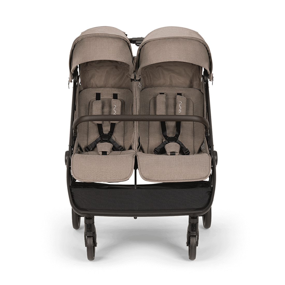 Nuna TRVL dubl Stroller — Cedar straight-on front view