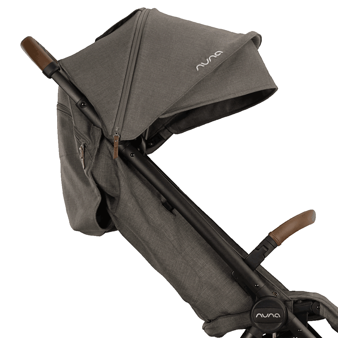 Nuna TRVL LX stroller extendable UPF 50 plus canopy in motion