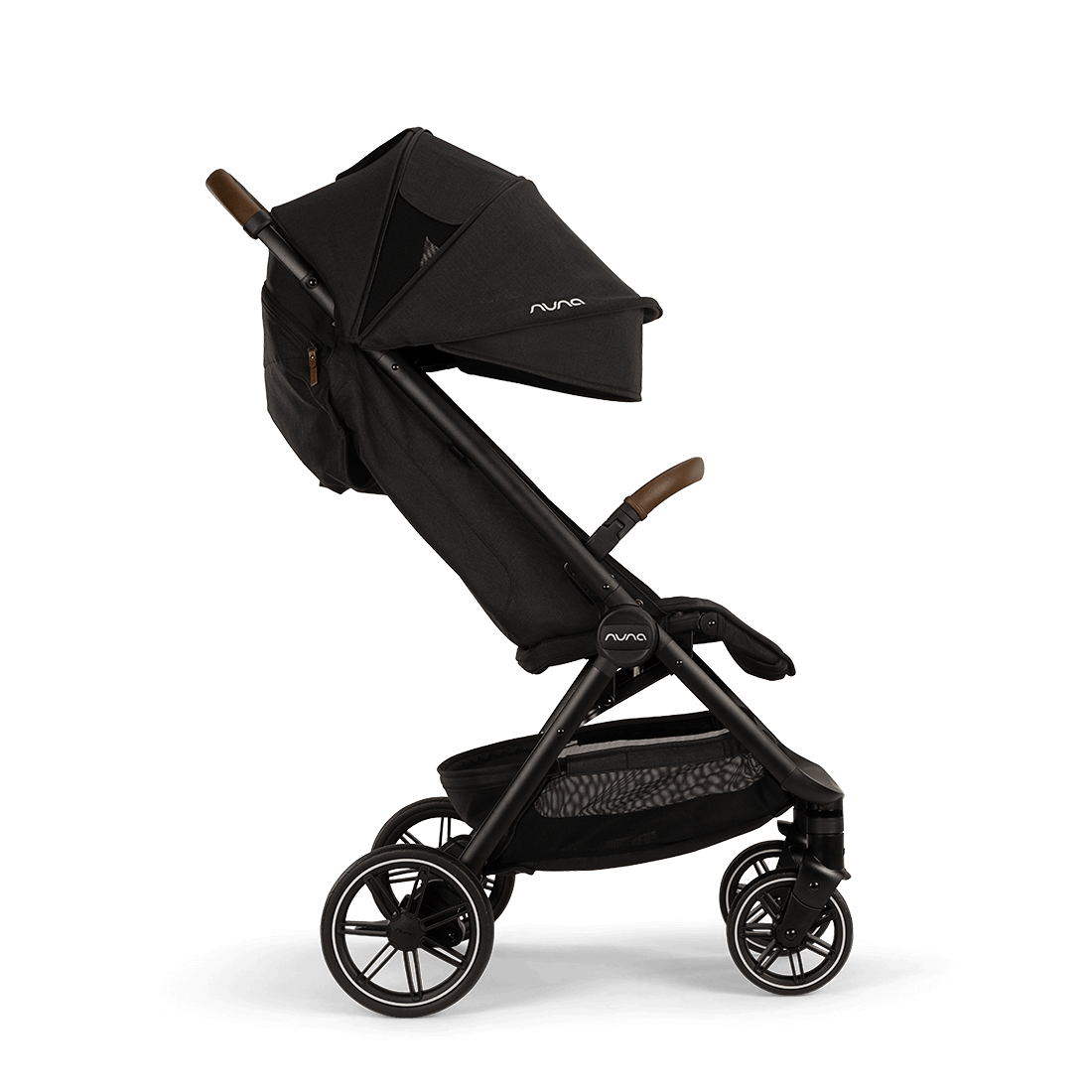 Nuna TRVL lx Stroller — Caviar carriage-mode side profile