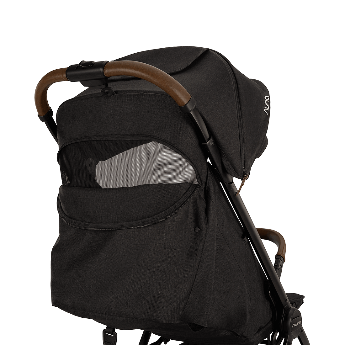 Nuna TRVL lx Stroller — Caviar rear canopy ventilation window