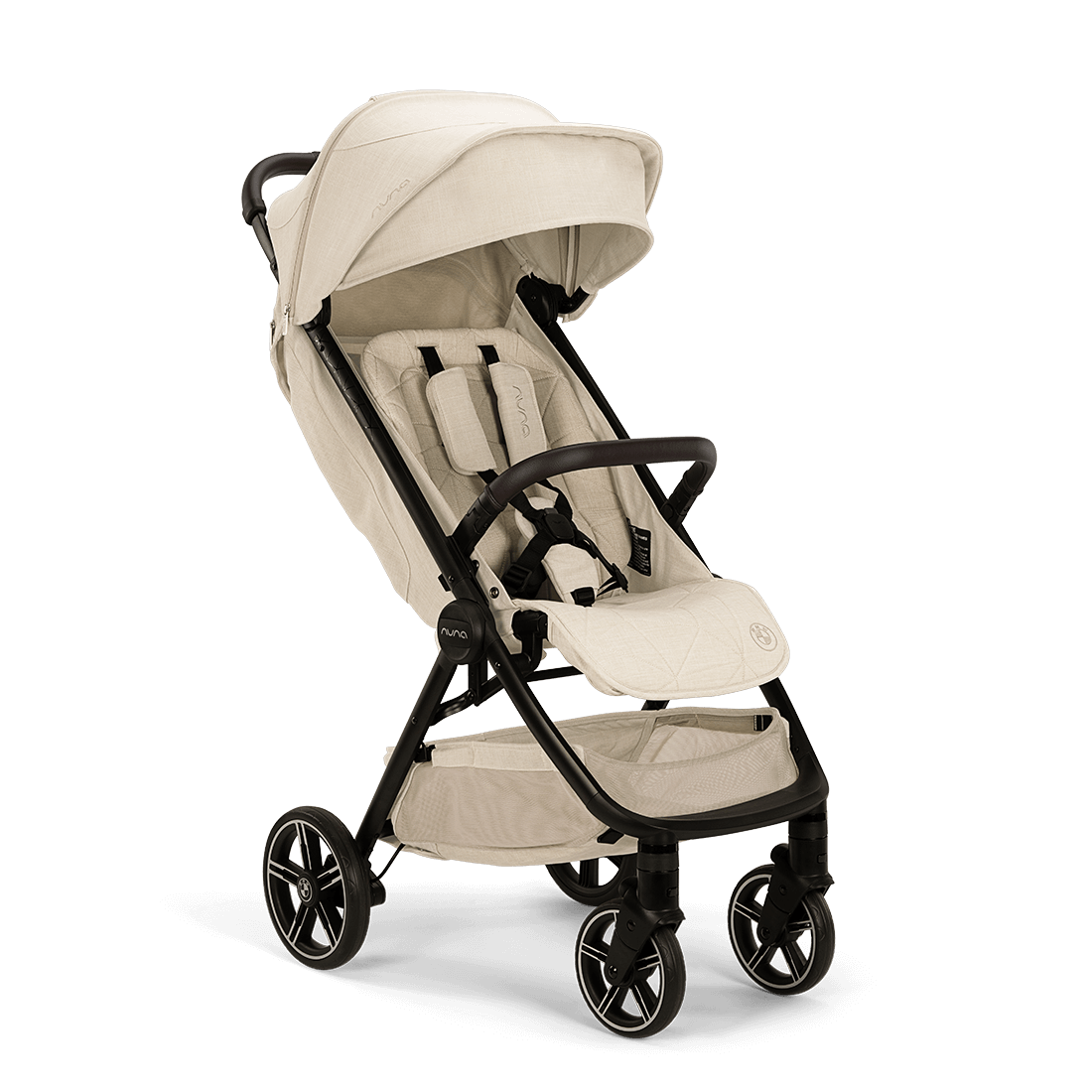 Nuna TRVL lx Stroller — Mica BMW Collection angled front view
