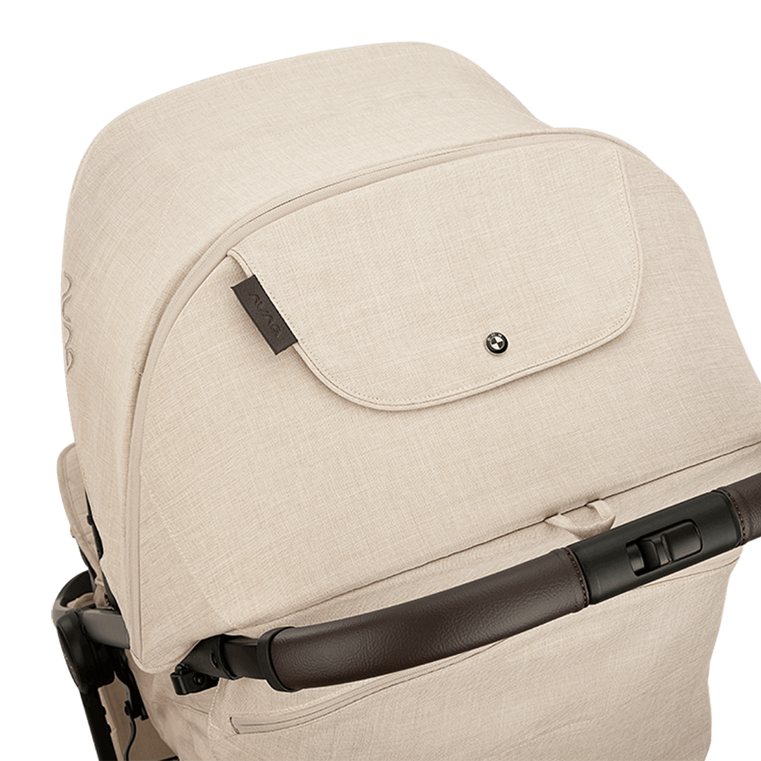 Nuna TRVL lx Stroller — Mica BMW Collection canopy panel closed