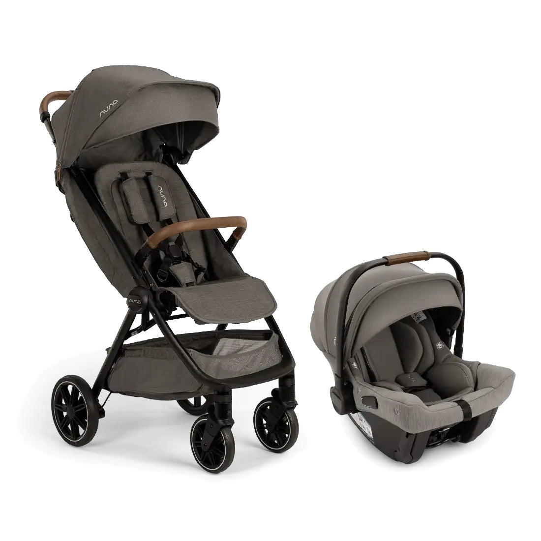 Nuna TRVL LX Stroller + PIPA Urbn Infant Car Seat Travel System showing stroller view
