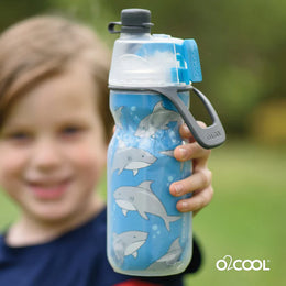 O2Cool 12 oz Kid's Mist 'N Sip 2-in-1 Misting Water Bottle - Sharks