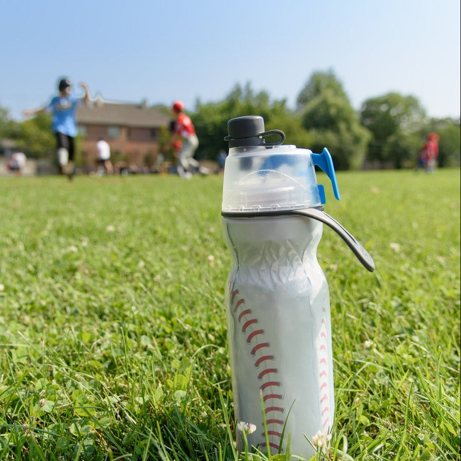 O2Cool 20 oz Mist 'N Sip 2-in-1 Misting Water Bottle - Baseball lifestyle view