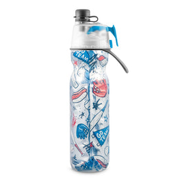 O2Cool 20 oz Mist 'N Sip 2-in-1 Misting Water Bottle - Baseball Sketch