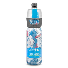 O2Cool 20 oz Mist 'N Sip 2-in-1 Misting Water Bottle - Baseball Sketch