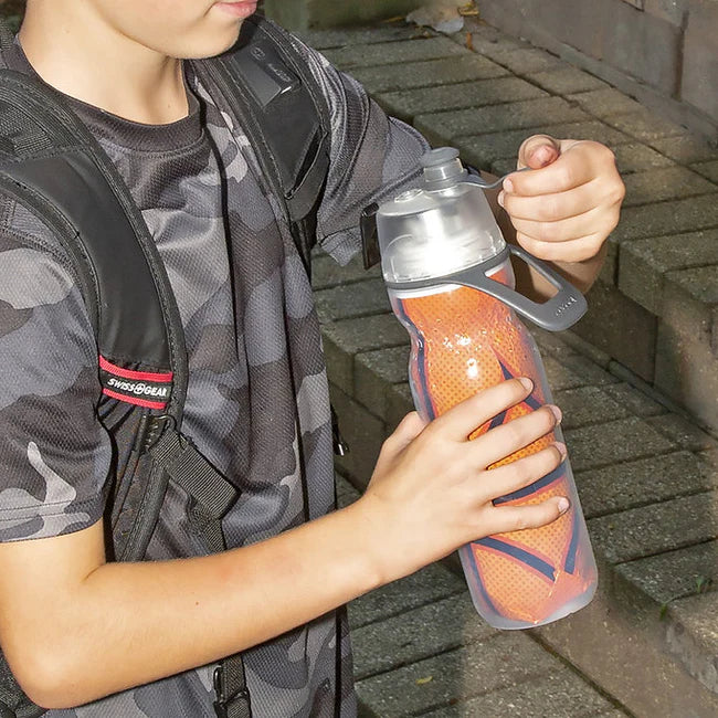 O2Cool 20 oz Mist 'N Sip 2-in-1 Misting Water Bottle - Basketball back view