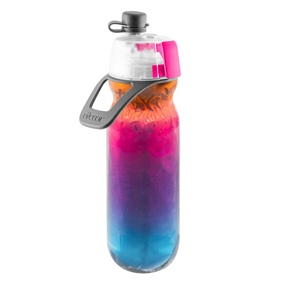 O2Cool 20 oz Mist 'N Sip 2-in-1 Misting Water Bottle - Ombre Raspberry