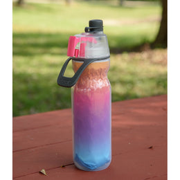 O2Cool 20 oz Mist 'N Sip 2-in-1 Misting Water Bottle - Ombre Raspberry
