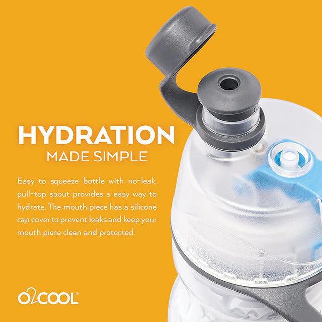 O2Cool 20 oz Mist 'N Sip 2-in-1 Misting Water Bottle - Soccer back view
