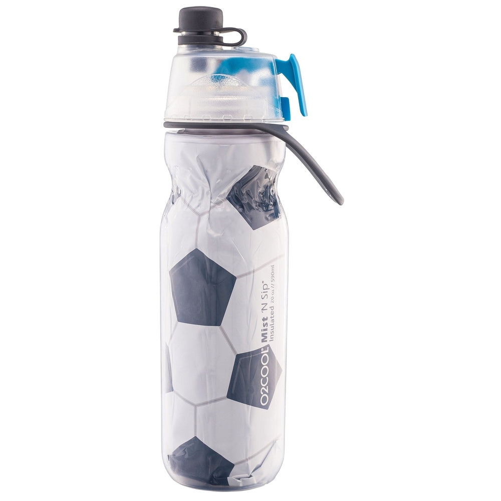 O2Cool 20 oz Mist 'N Sip 2-in-1 Misting Water Bottle - Soccer alternate view