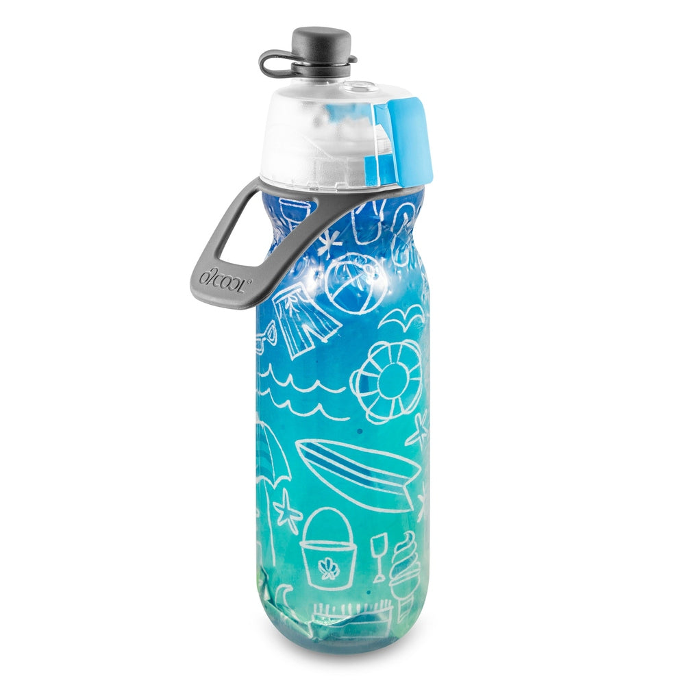 O2Cool 20 oz Mist 'N Sip 2-in-1 Misting Water Bottle - Summer Doodle