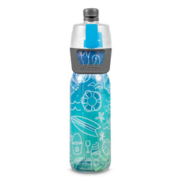 O2Cool 20 oz Mist 'N Sip 2-in-1 Misting Water Bottle - Summer Doodle