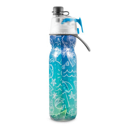 O2Cool 20 oz Mist 'N Sip 2-in-1 Misting Water Bottle - Summer Doodle