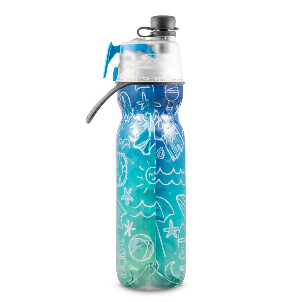 O2Cool 20 oz Mist 'N Sip 2-in-1 Misting Water Bottle - Summer Doodle alternate side view