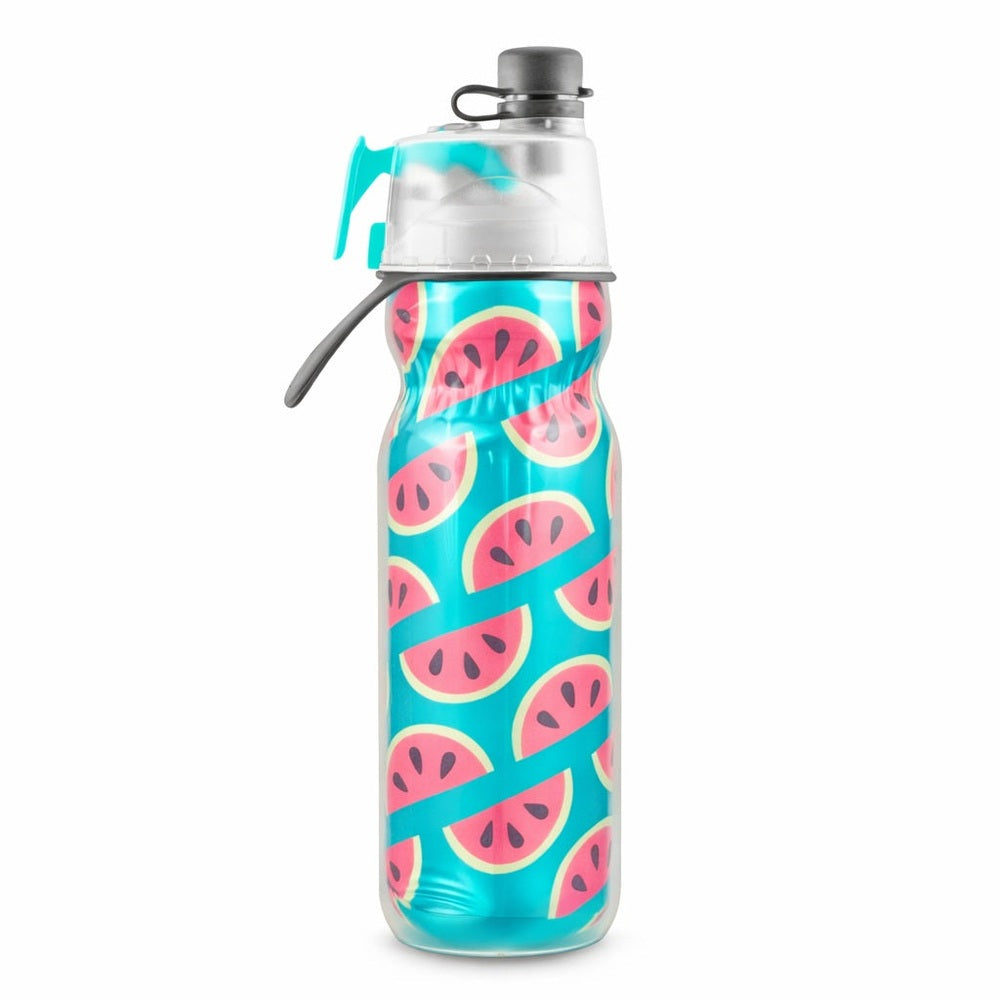 O2Cool 20 oz Mist 'N Sip 2-in-1 Misting Water Bottle - Watermelon side view