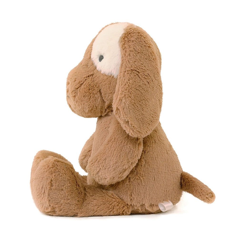 OB Designs Duke dog plush toy, medium 13.5in, brown soft plush fabric