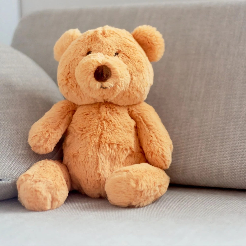 OB Designs honey bear soft toy, medium plush bear in light honey color, 13.5 inches