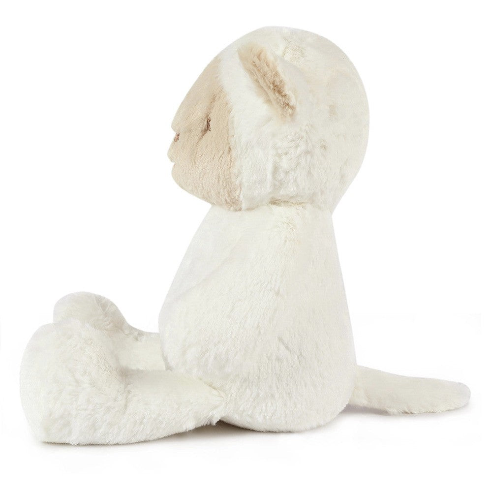 OB Designs Lee Lamb plush toy, cream-white soft plush, 13.5 inches.