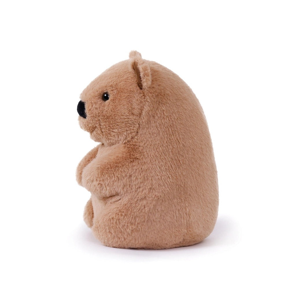 Wallace Wombat plush toy by OB Designs, vegan angora fur, 11.5-inch (29 cm)