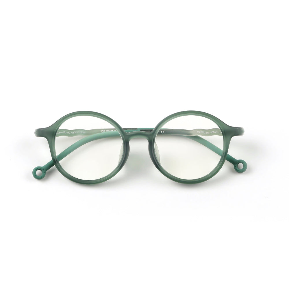 Olivio & Co Junior+ oval screen glasses, seaweed green plastic frame for kids