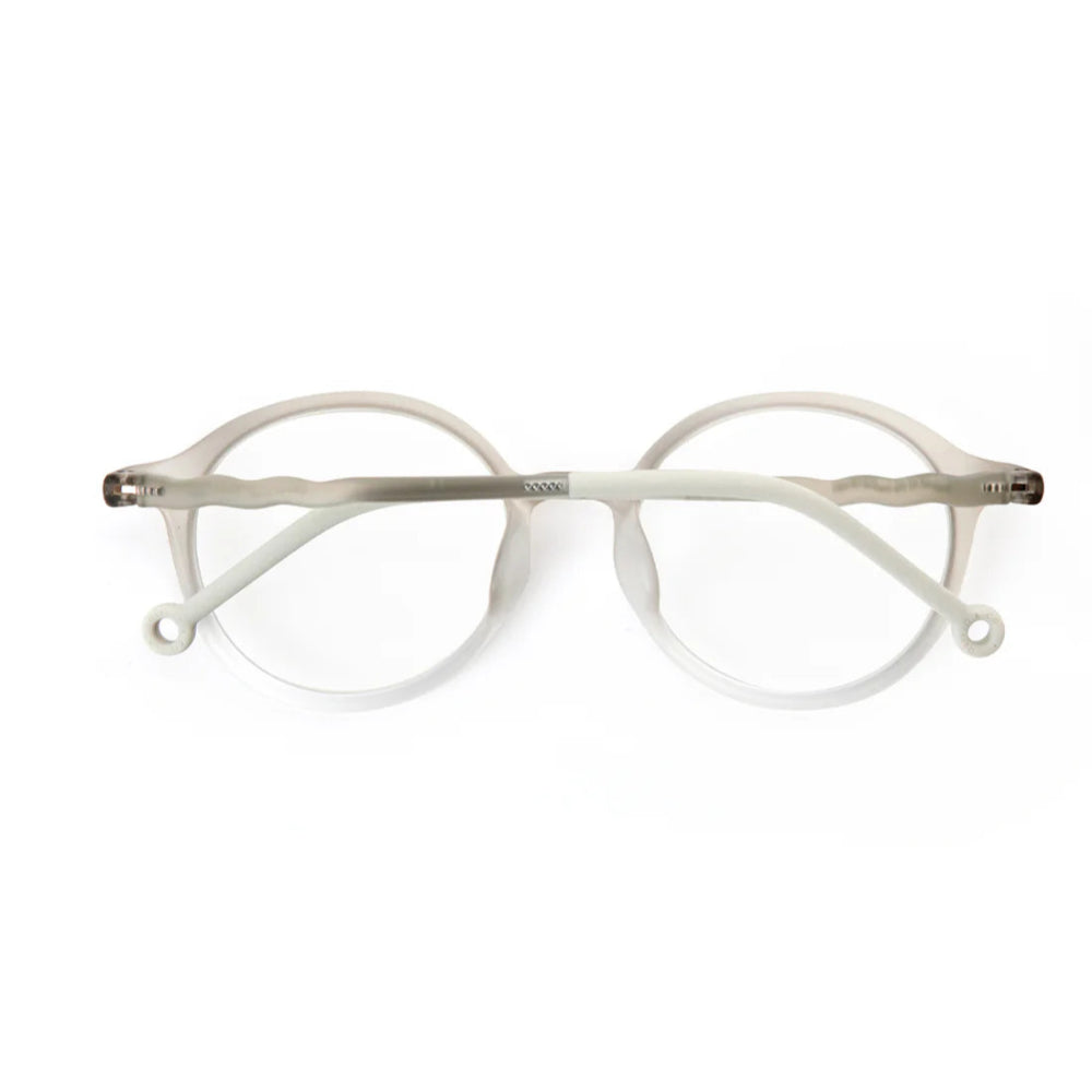 Olivio & Co Oval Screen Glasses Junior+ Tranguil Gray eyeglasses with round plastic frames