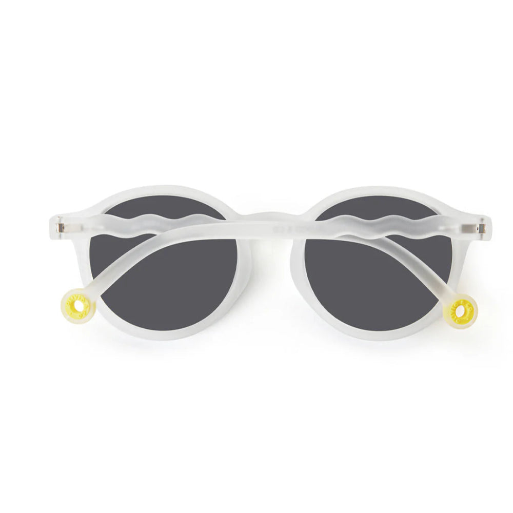 Olivio & Co junior oval sunglasses in white jellyfish frame with gray lenses
