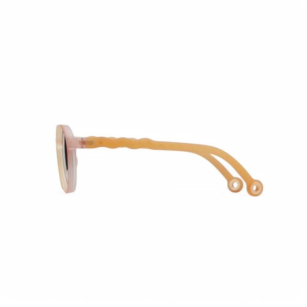 Olivio & Co oval kids sunglasses Gelato yellow tortoise with twisted waffle temples
