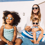 Olivio & Co Oval Sunglasses Seaside Stripes Vacation Yellow