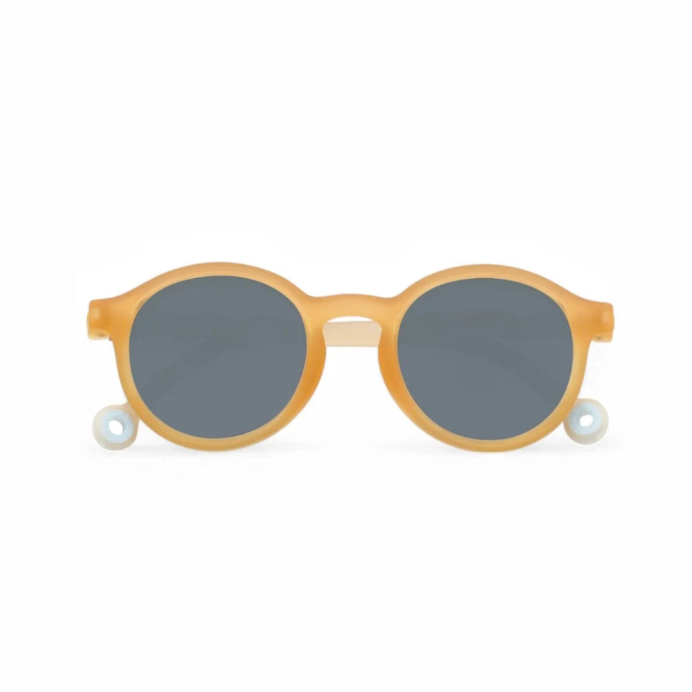 Olivio & Co oval kids sunglasses in yellow frame with blue-gray lenses
