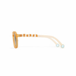 Olivio & Co Oval Sunglasses Seaside Stripes Vacation Yellow