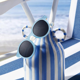Olivio & Co Oval Sunglasses Seaside Stripes Sailing Blue