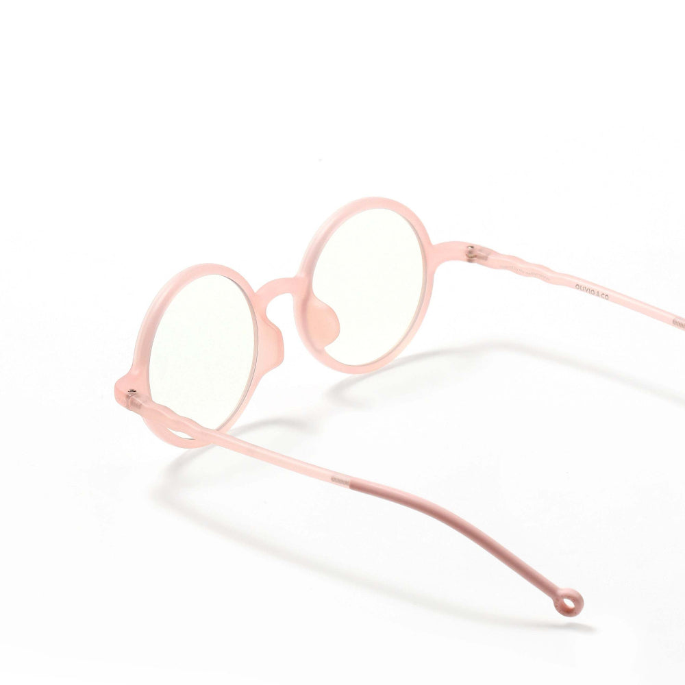 Olivio & Co kids round screen glasses with seashell pink plastic frame